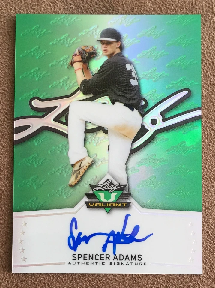 Spencer Adams 2014 Leaf Valiant Autograph Green Rookie #BA-SA1 Chicago White Sox - Image 1 of 1