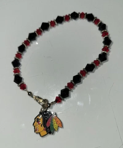 Chicago Blackhawks Beaded  Bracelet Cover