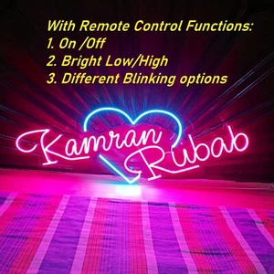 Custom Neon Light Couple Names or Two Words Sign for Room Wall, Wedding & Party - Picture 1 of 6