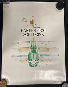 Vintage 1982 Perrier Soft Drink Seltzer 24x32 Promo Poster NH PB36 - Picture 1 of 3