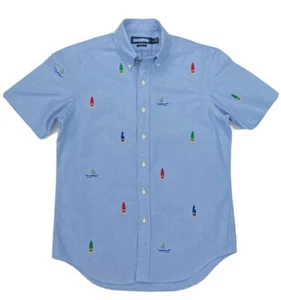 Ralph Lauren  Oxford Embroidered All Over Short Sleeve Shirt-Slim Fit - Picture 1 of 9
