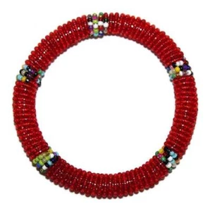 African Beaded Maasai Bangles Masai Bracelet Made in Kenya 23 - Picture 1 of 2