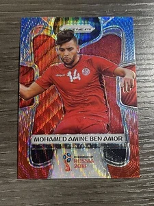 2018 Panini Prizm World Cup Soccer Red Blue Wave #289 Mohamed Amine Ben Amor - Picture 1 of 2