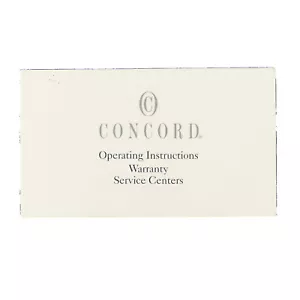 CONCORD OPERATING INSTRUCTIONS, WARRANTY AND SERVICE CENTER BOOKLET - Picture 1 of 2