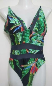 Coastal Waves Women Padded Bra Swimwear Bathing Suit One Piece Sz L - Picture 1 of 6