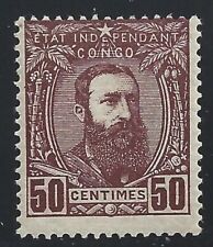 1886 ETAT INDEPENDENT DU CONGO, COB n°9 50c. brun-rouge MLH/*