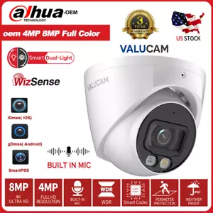 Dahua Wizsense 4MP 8MP SMD Plus MIC Full Color PoE IP Camera Smart Dual Light US - Picture 1 of 14