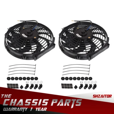 Kit de montaje de ventilador delgado de refrigeración de radiador eléctrico universal de 2 X 12 '' Push Pull 12V Foto 1 de 4