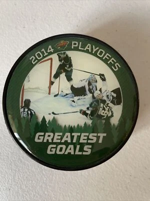 Minnesota Wild 2014 Playoffs Greatest Goal Souvenir Hockey Puck - Image 1 of 3