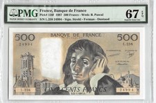 France 1987 P-156f PMG Superb Gem UNC 67 EPQ 500 Francs