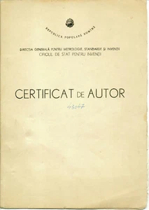 Roumanie, 1963, brevet vintage / certificat d'invention - RPR - Photo 1/3