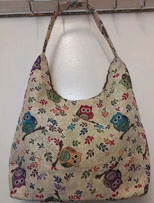 Women's Floral Signare Handbag. Used Condition. Size L. Owl Designs - Image 1 of 4