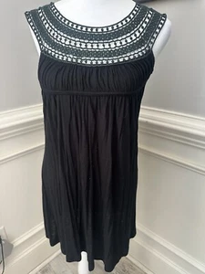 Ophelia Tank Top Womens Small Black Crochet Neck - Picture 1 of 6