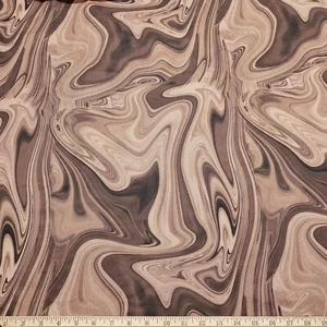 Mocha Swirl Mesh – Chocolate Lava Print Sheer 4-Way Stretch Spandex Fabric - Picture 1 of 10