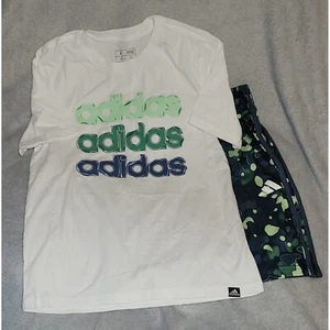 Adidas Kids' T-Shirt & Shorts Set Activewear Outfit Matching Set Medium - Picture 1 of 5