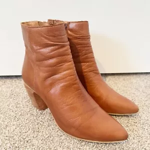 Miz Mooz Ashton Leather Pointed Toe Heeled Booties Western Ankle Boots 8.5 - 9 - Picture 1 of 10