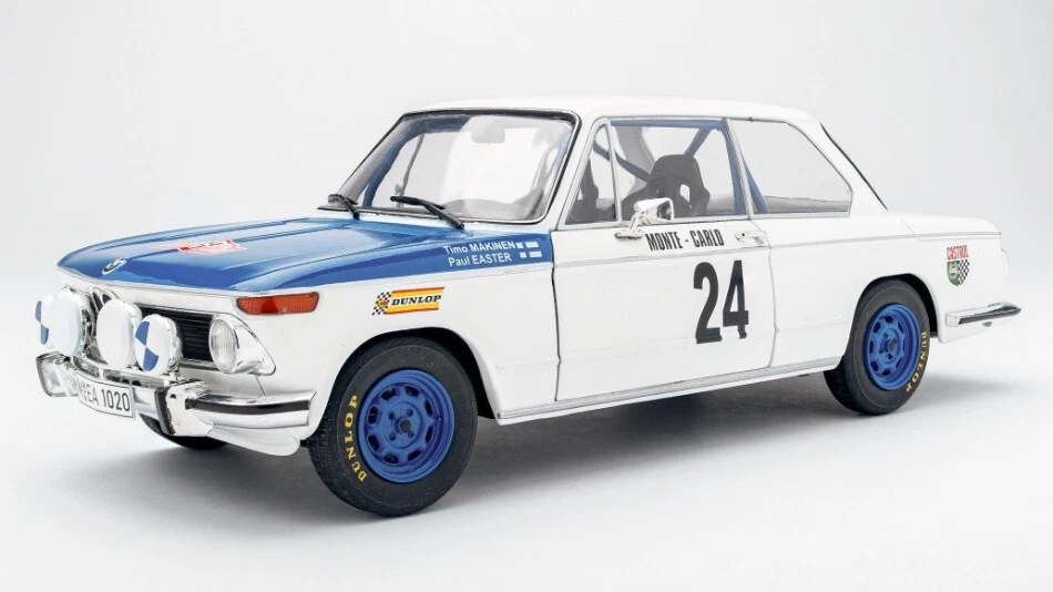 Modellino auto scala 1:18 BMW 2002 Ti RALLY MONTECARLO 1969 modellismo diecast - Immagine 1 di 1