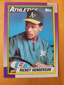 Deceduto HOF - Rickey Henderson - 1990 Topps #450 - Oakland Athletics - Foto 1 di 1