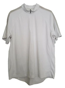Land's End Athletic Cycling Shirt Jersey Men's L Back Pockets White 1/4 Zip Bike - Picture 1 of 8