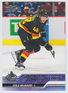 2023/24 UPPER DECK SERIES ONE COLE MCWARD ROOKIE RC YOUNG GUNS #244 CANUCKS