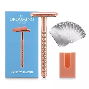 Double Edge Safety Razor for Women with Silicone Cover & 10 Blades Single Blade - Picture 1 of 5