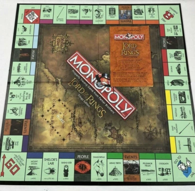 Monopoly Lord Of The Rings Trilogy Edition Replacement Board and Rule book - Image 1 of 4