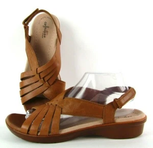 Clarks Women's Loomis Cassey Tan Leather Sandals US 10 EUR 41.5 - Picture 1 of 9
