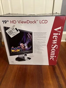 ViewSonic ViewDock VX1945WM 19" Widescreen LCD Monitor iPod speaker dock - New - Picture 1 of 8