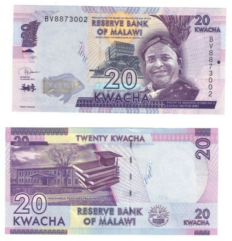 Billete Malawi P63e 20 Kwacha 2019 UNC  Foto 1 de 1