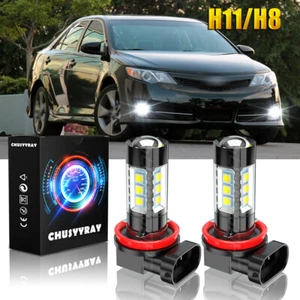 For Toyota Camry 2007-2014 2pcs H11 H8 LED Fog Light Bulbs Kit 6000K White Lamp - Picture 1 of 13