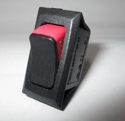 Cherry CR Series SPST ON-OFF Black Visi-Red Rocker Switch 125VAC-20A 250VAC-16A - Image 1 of 3