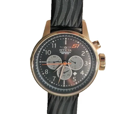 Invicta S1 Rally cronógrafo relógio masculino 23878 – caixa ouro rosa, silicone preto - Imagem 1 de 4