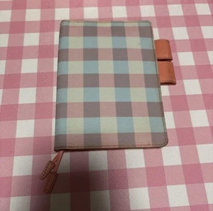 Hobonichi Notebook Cover Girls Check Pink Blue - Picture 1 of 3