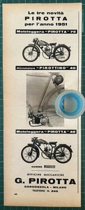 Rara Pubblicità Motoleggere PIROTTA-Gorgonzola (Mi) del 1951 - Foto 1 di 1