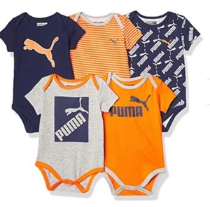 Puma Infant 5 Pack Bodysuit Boys Size 3-6 Months Short Sleeve NWT - Picture 1 of 1