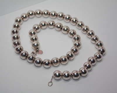 Tiffany & Co. Sterling Silver 10mm Ball Bead Necklace 18"  [125GRA] - image 1 of 4