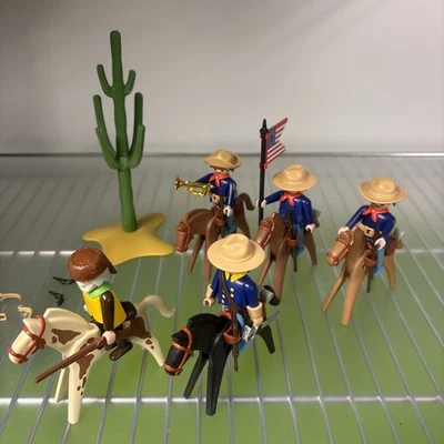 Playmobil 3485 Western US Army Cavalry Set 1987 Geobra West Germany - Image 1 of 4