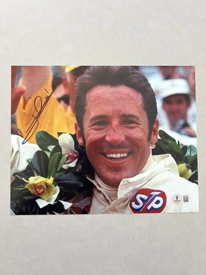 Mario Andretti autographed signed 8x10 photo Beckett BAS COA Formula One CARS Foto 1 de 1