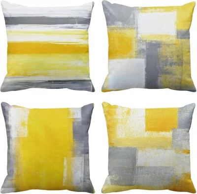 Fundas de Almohada 18x18, Juego de 4 Fundas de Almohada de Poliéster Decoración del Hogar Exterior De Foto 1 de 4