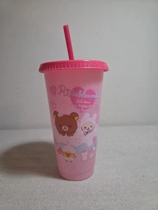 Rilakkuma Korilakkuma Cup Round 1 Exclusive Color Changing Cup Pink New Bath - Picture 1 of 7