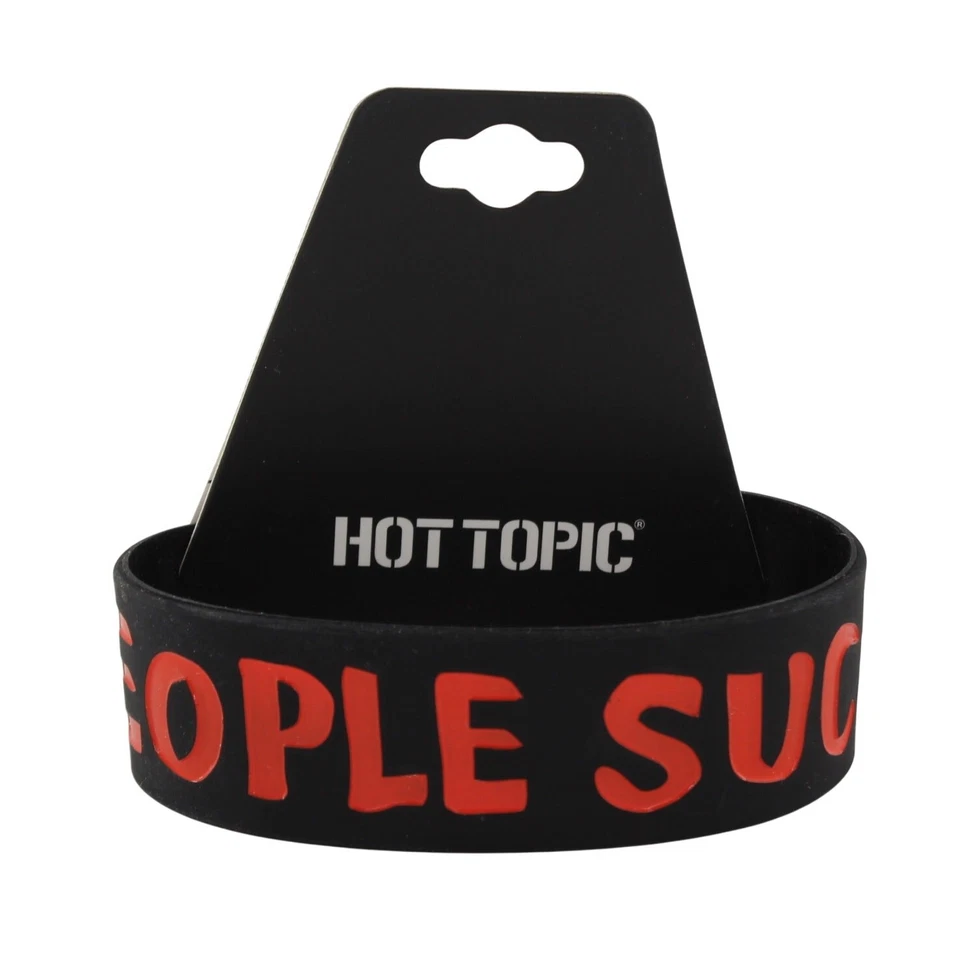 Pulsera pulsera de silicona "MEAN PEOPLE SUCK" de Hot Topic #B2220 Foto 1 de 1