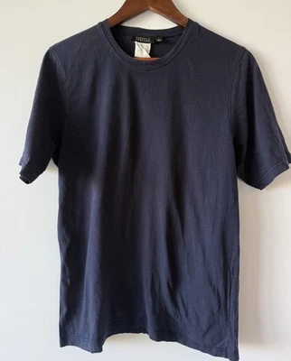 ВИНТАЖНАЯ футболка 90-х Barneys New York однотонная синяя хлопковая сделано в Италии - L - Изображение 1 из 3
