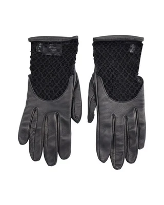 Gucci Fishnet Lace Gloves In Leather Women Black One Size - Image 1 of 4