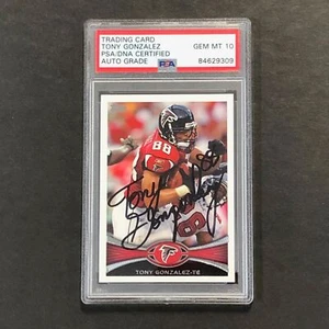2012 Topps #375 Signed Card TONY GONZALEZ AUTO GRADE 10 PSA ATLANTA FALCONS Sign - Picture 1 of 2