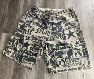 Mens Famous Stars And Straps Polyester Swim Board Shorts. Size 36 Vintage RARE - Picture 1 of 7