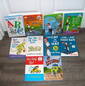 10 Dr. Seuss Lopshire Worth Rabe Bright & Early Beginner Books HB Cat In The Hat - Picture 1 of 4
