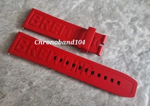 Correa de reloj Breitling Pro lll 22/20 mm genuina OEM de goma roja 180SS ¡Nueva!! - Imagen 1 de 7