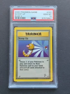 Pokemon PSA 10 SCOOP UP 107/130 - JUEGO BASE 2 RARO NO HOLO ENTRENADOR - GEMA COMO NUEVO - Imagen 1 de 2