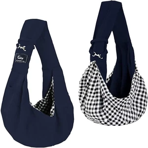 Dog and Cat Sling Carrier - Hands Free Reversible Pet Papoose Bag - Soft Pouch a - Picture 1 of 12