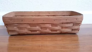 Vintage 1988 Longaberger Cracker Korb 13x6x4 in datiert signiert gebraucht - Bild 1 von 12